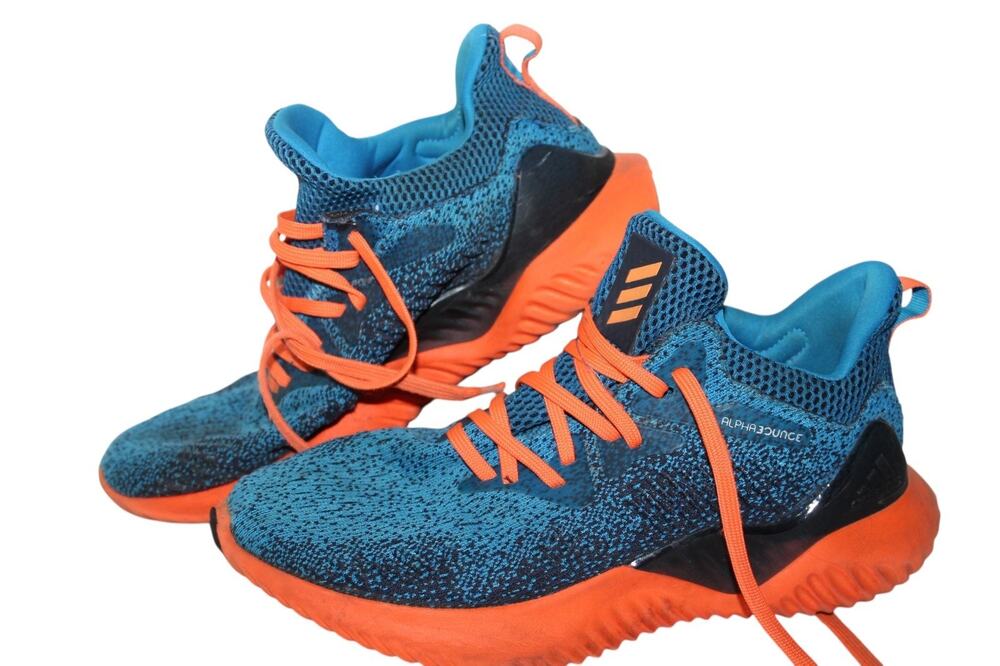 Adidas AlphaBounce Beyond Running Shoes, #B42280, Blues/Orange, Men's Size 6.5
